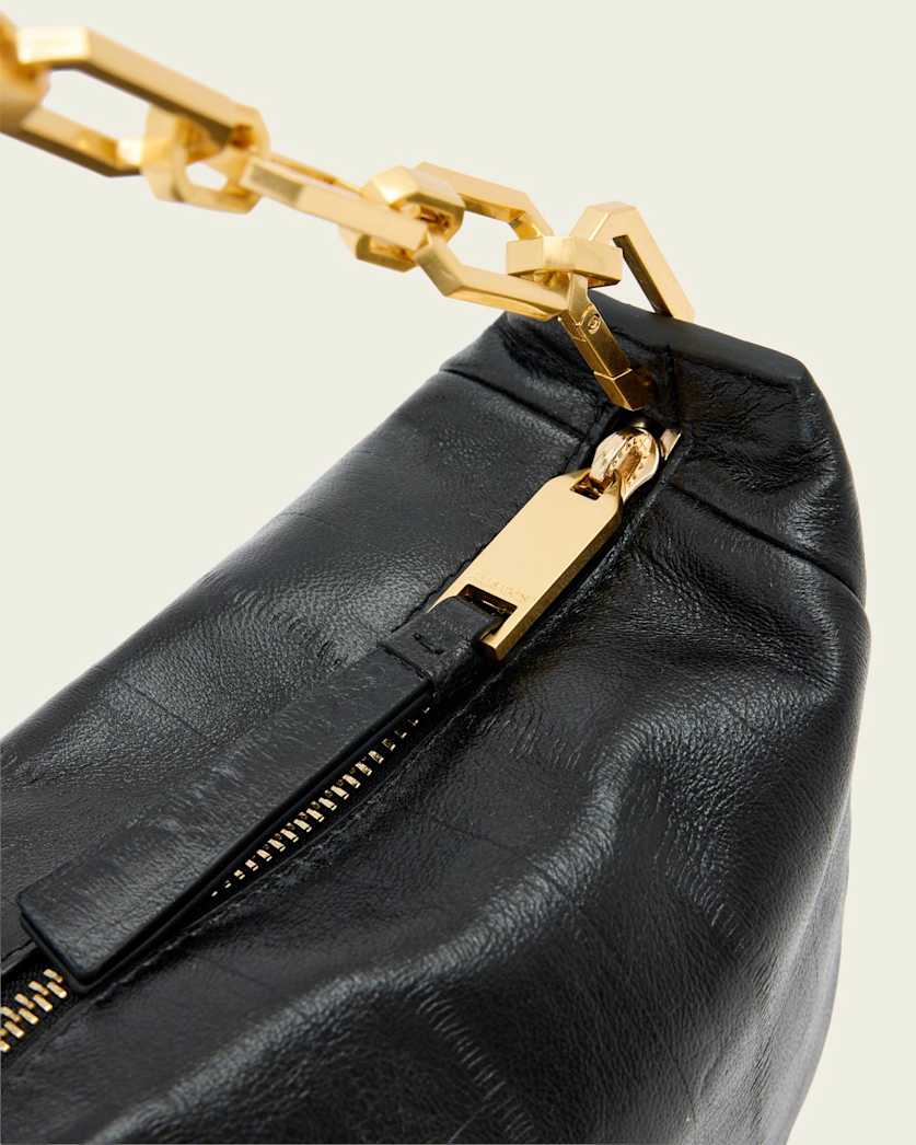 AllSaints Madea Mini Leather Clutch Bag Women's Black Women's