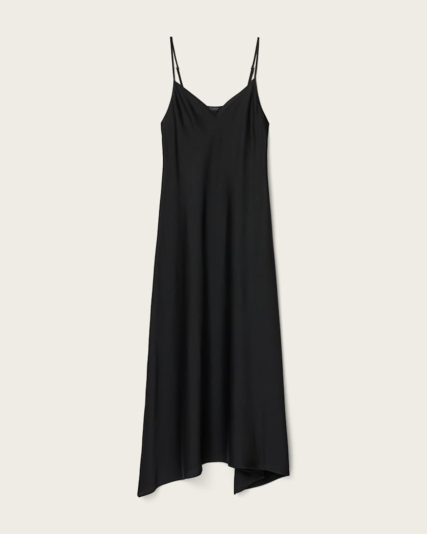 AllSaints Leona V Neck Maxi Slip Dress Women's Pinto Brown Women's