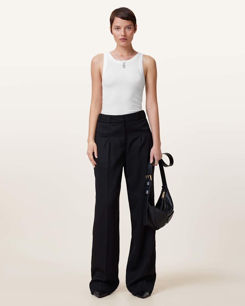 AllSaints Rina Crew Neck Sleeveless Tank Top Women's White Women's