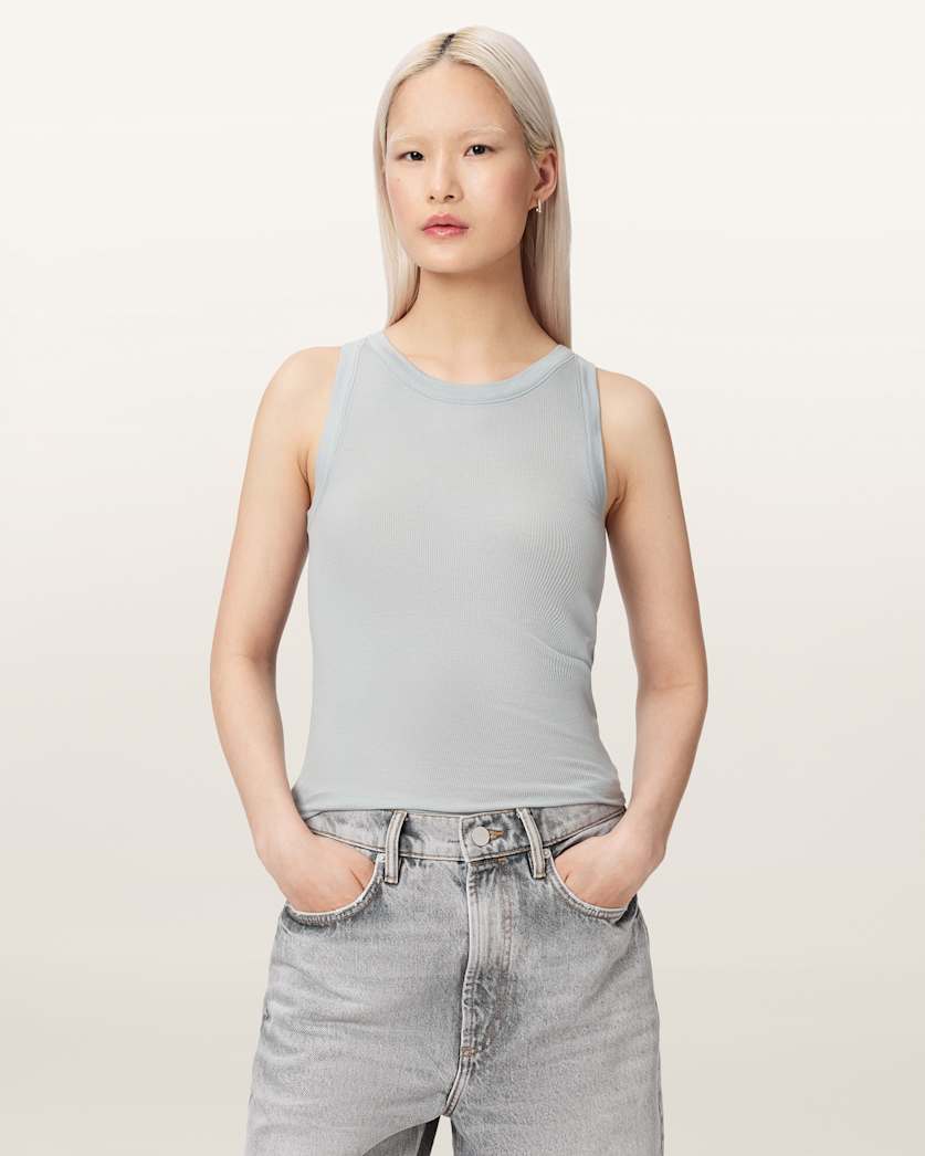 AllSaints Rina Crew Neck Sleeveless Tank Top Women's White Women's