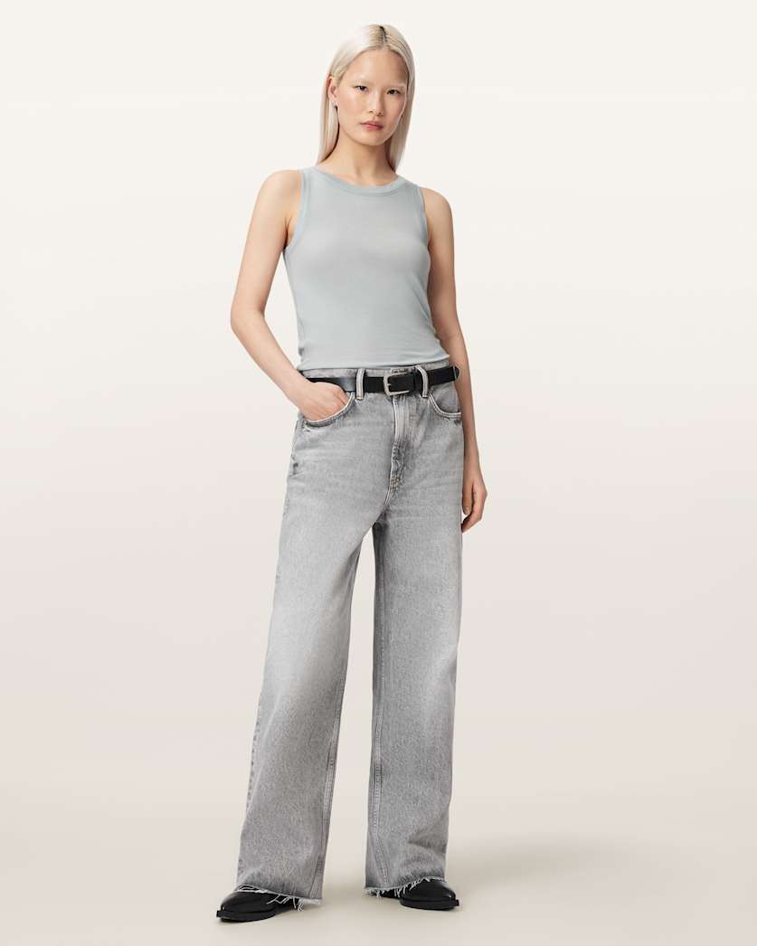 AllSaints Rina Crew Neck Sleeveless Tank Top Women's White Women's