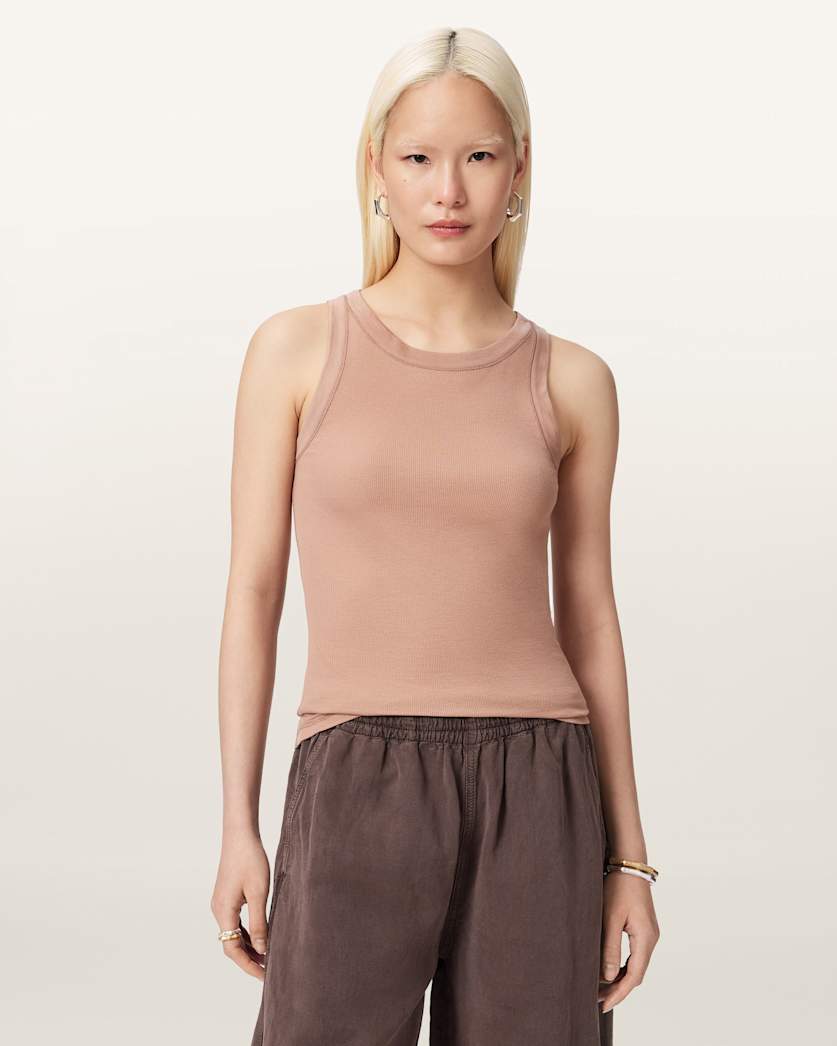 AllSaints Rina Crew Neck Sleeveless Tank Top Women's White Women's