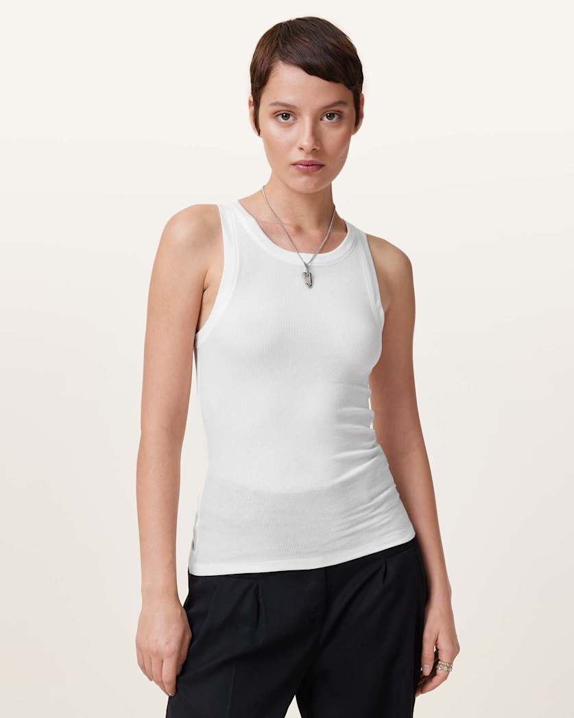 AllSaints Rina Crew Neck Sleeveless Tank Top Women's White Women's