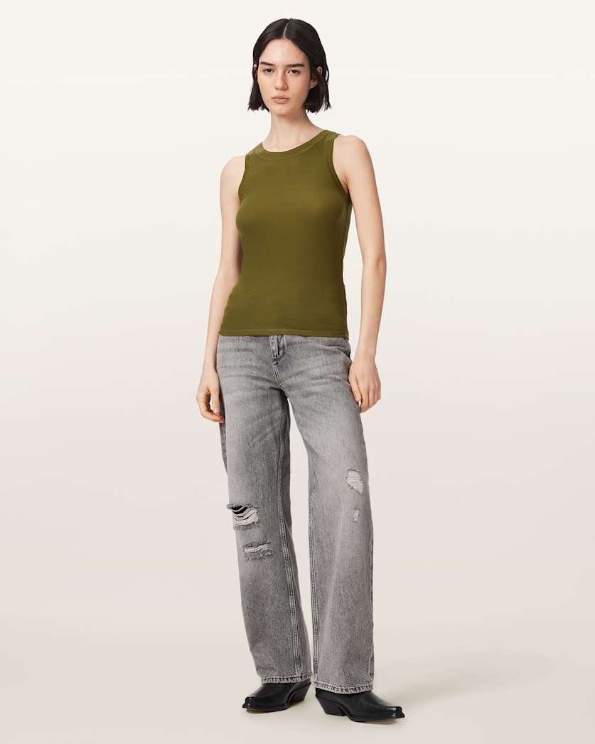 AllSaints Rina Crew Neck Sleeveless Tank Top Women's White Women's
