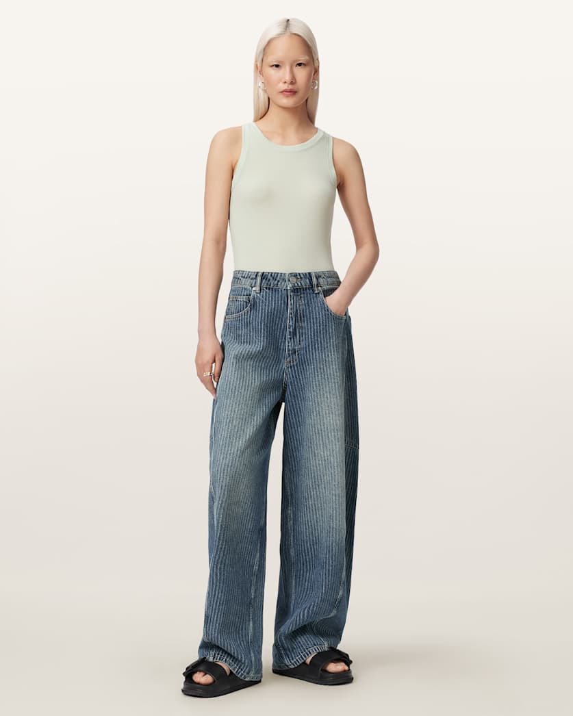 AllSaints Rina Crew Neck Sleeveless Tank Top Women's White Women's
