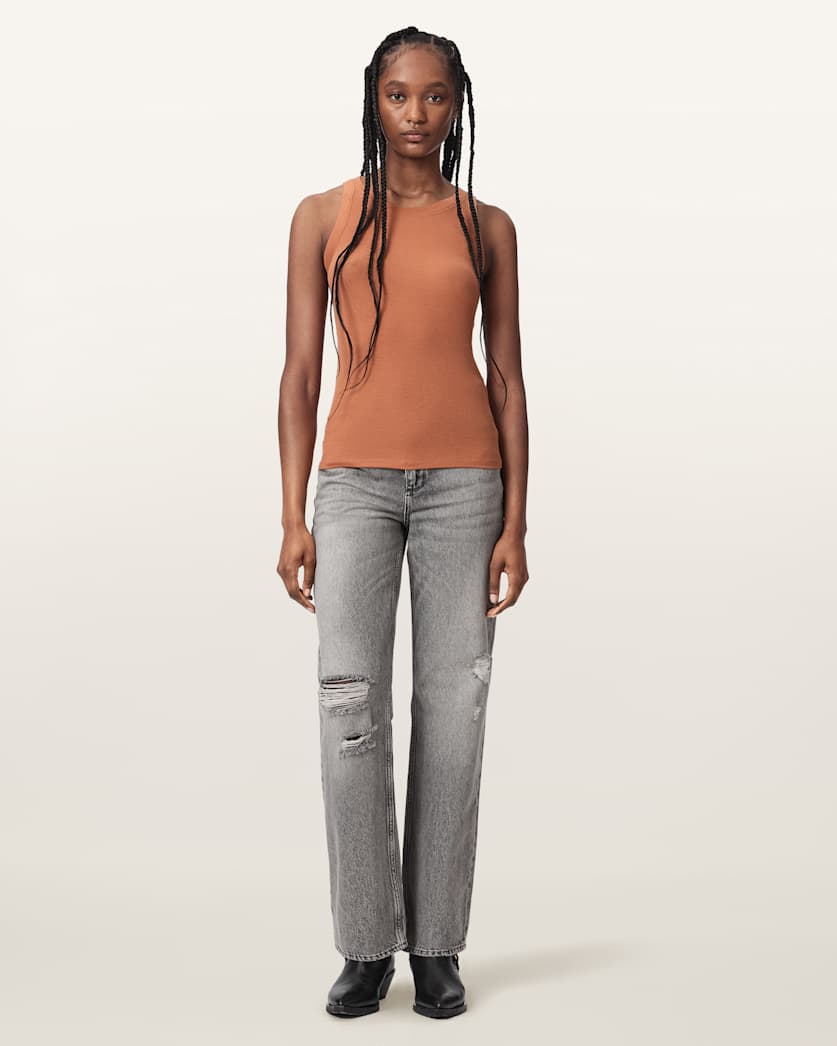 AllSaints Rina Crew Neck Sleeveless Tank Top Women's White Women's