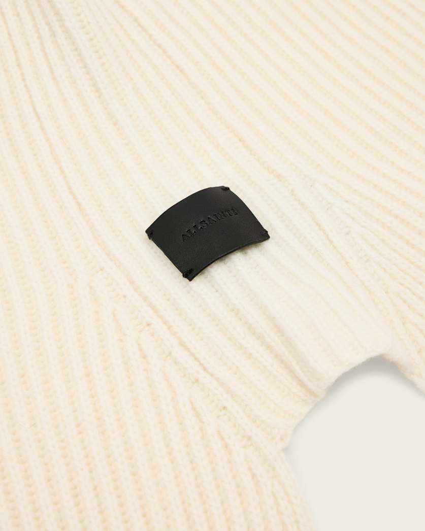 AllSaints Wren Hooded Wool Scarf Women's Antique White Women's