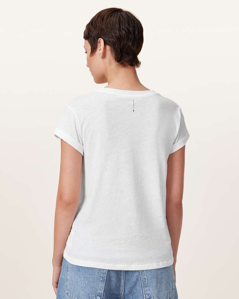 AllSaints Anna Crew Neck Short Sleeve T Shirt Women's Chalk White Women's