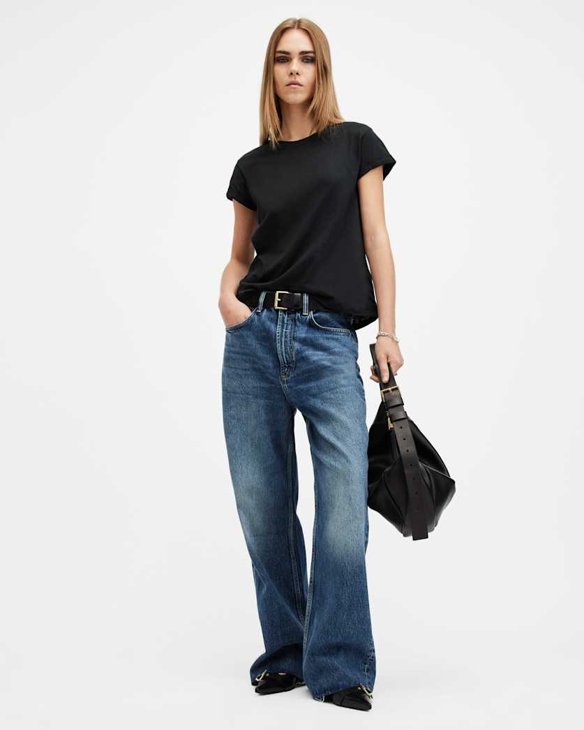 AllSaints Anna Crew Neck Short Sleeve T Shirt Women's Chalk White Women's