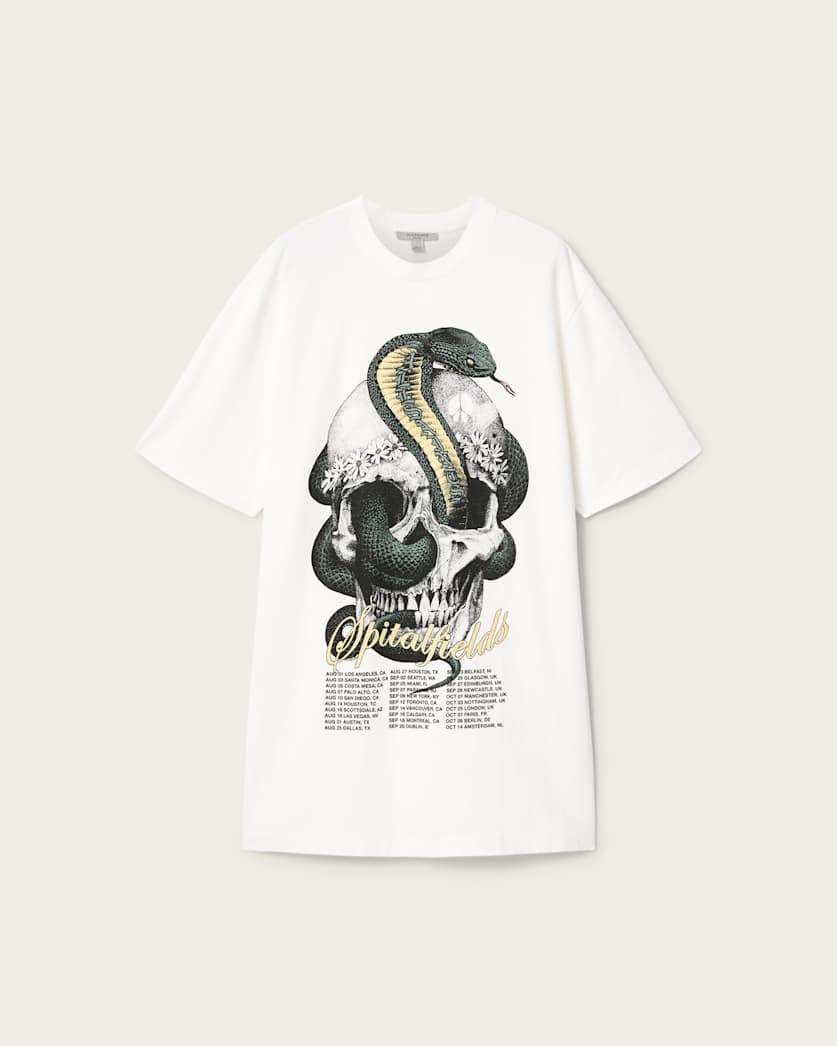 AllSaints Snakehead Mini T Shirt Dress Women's Chalk White Women's