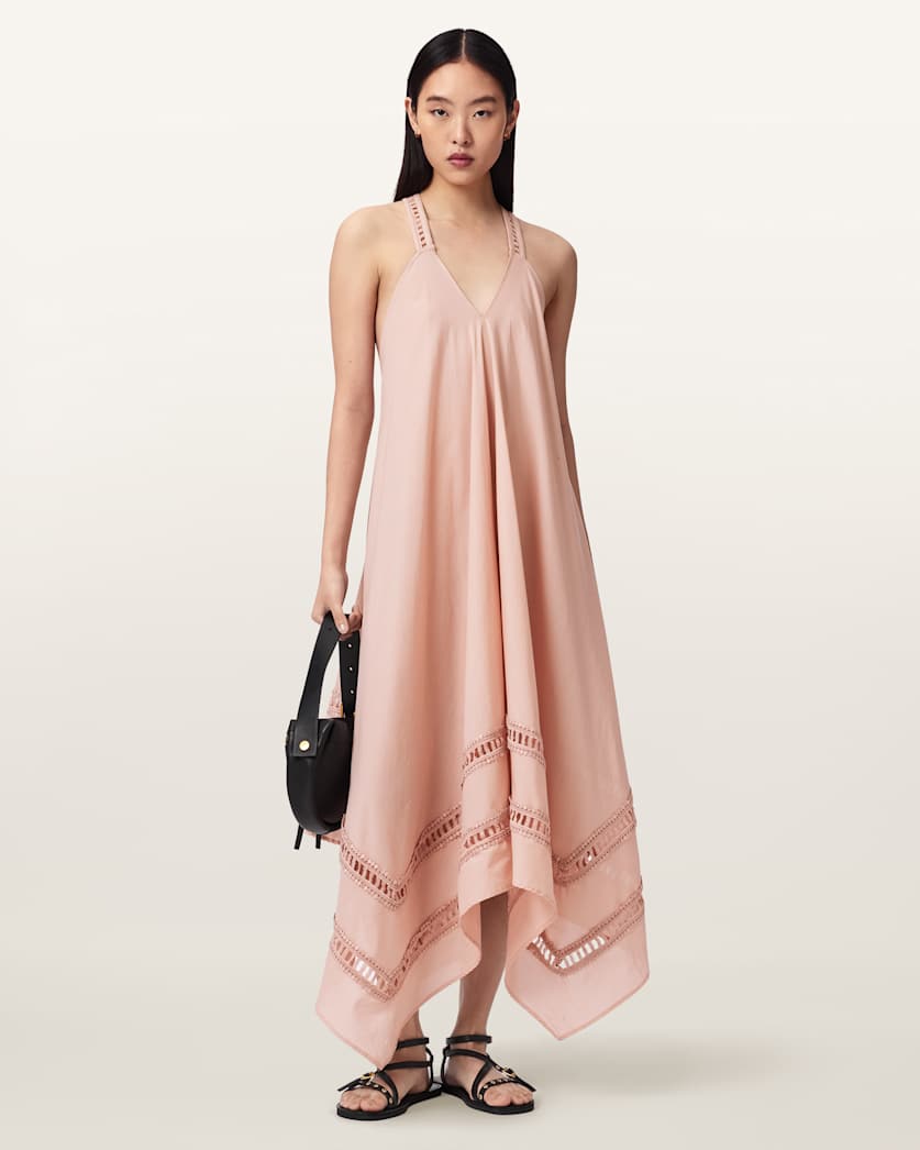 AllSaints Lil Midi Dress Women's Blush Pink Women's