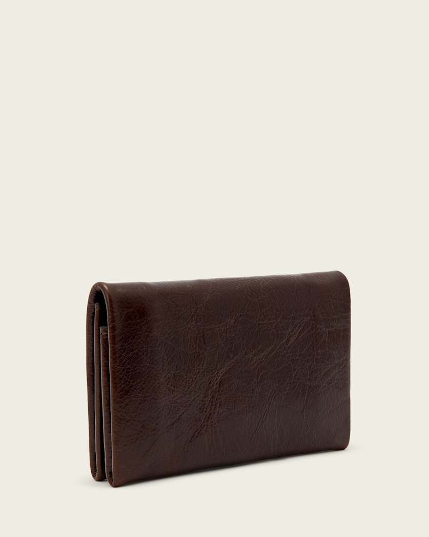 AllSaints Harluna Leather Wallet Women's Cognac Brown Women's
