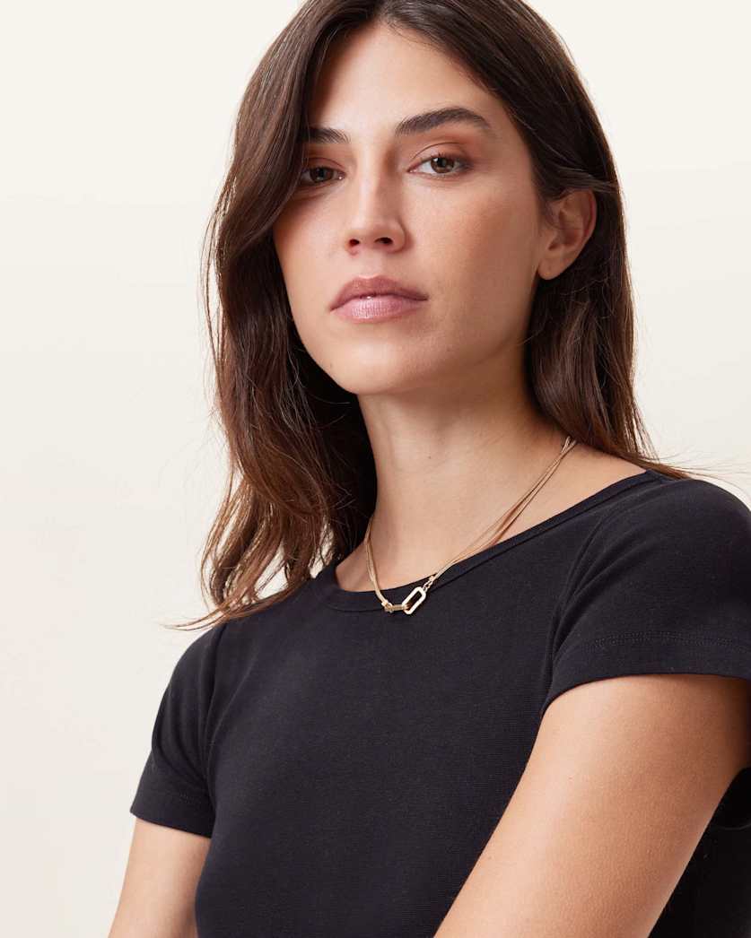 AllSaints Katarina Short Sleeve Slim Fit Maxi Dress Women's Black Women's