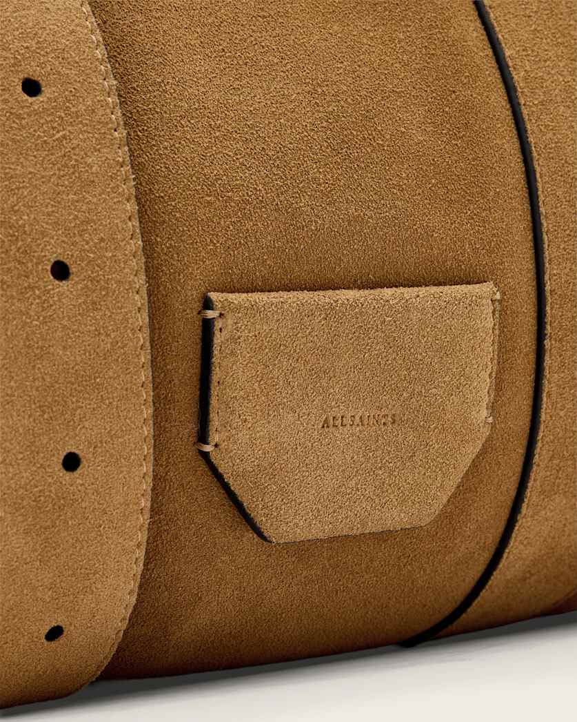 AllSaints Ares Suede Shoulder Bag Women's Biscuit Brown Women's
