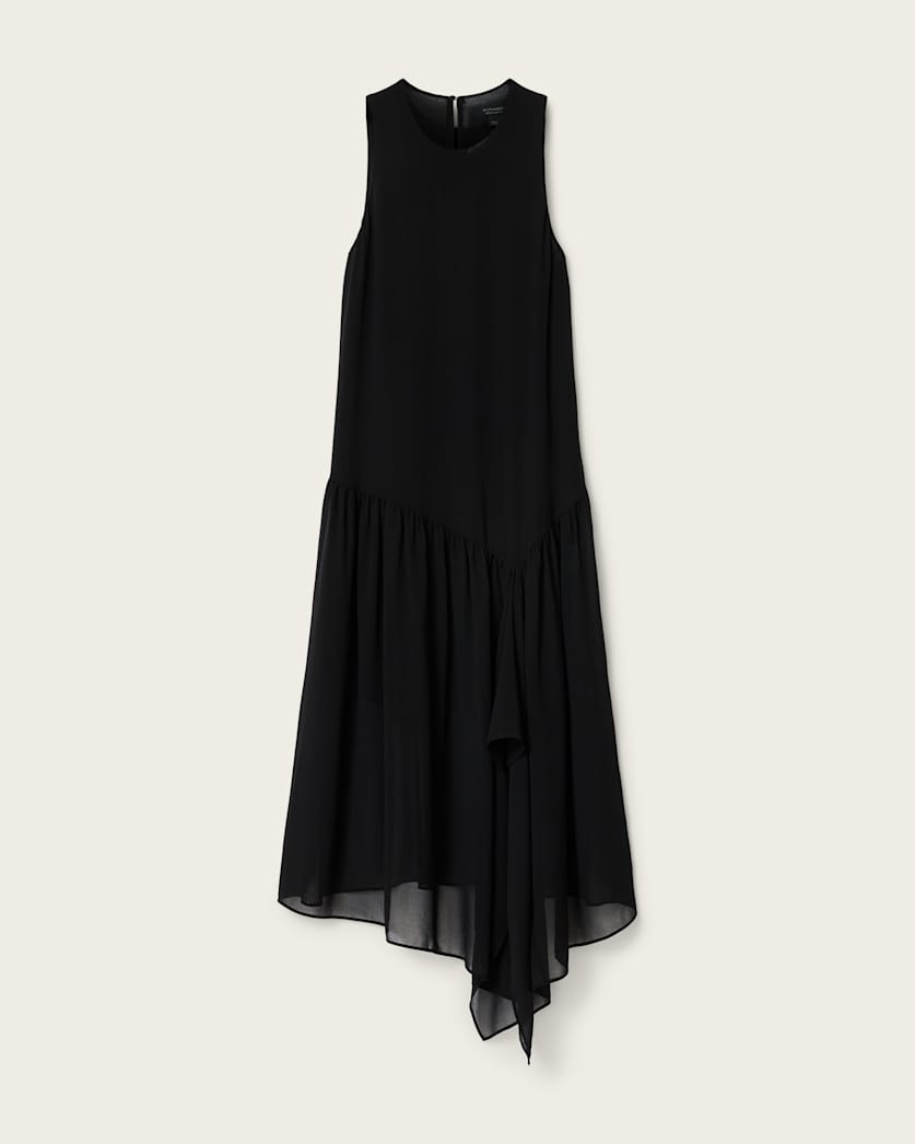 AllSaints Cyra Asymmetric Maxi Dress Women's Black Women's