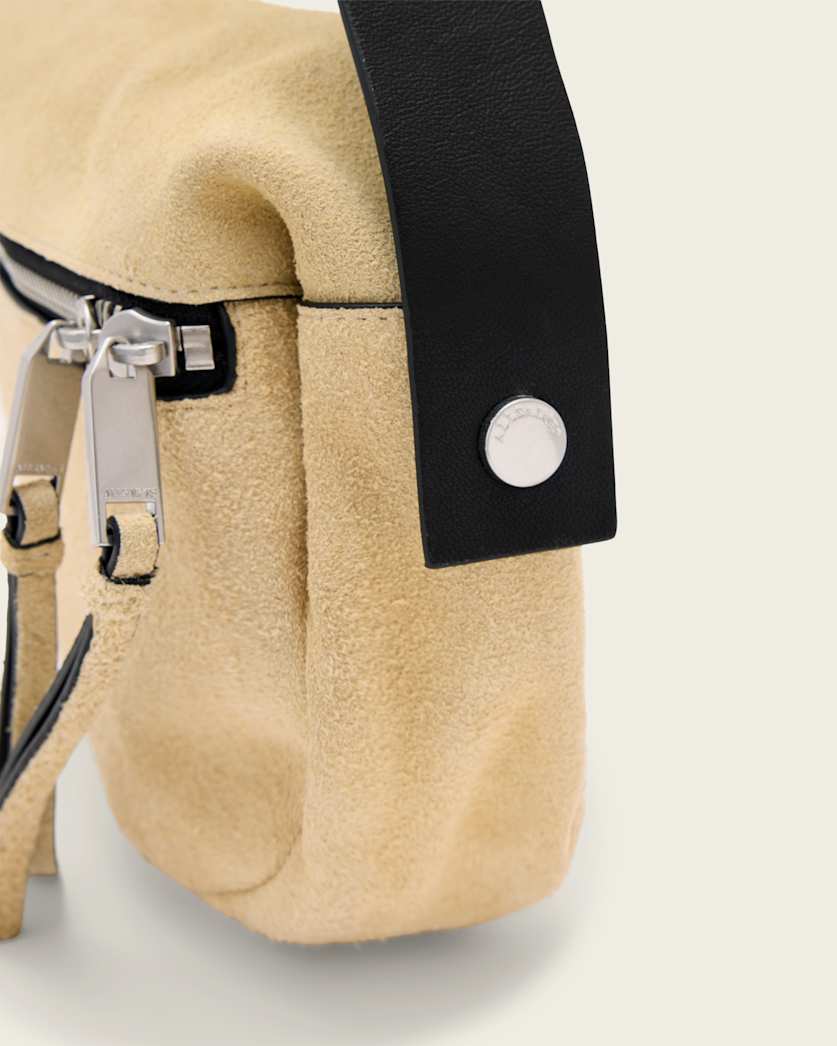 AllSaints Noemie Mini Suede Shoulder Bag Women's Sahara White Women's