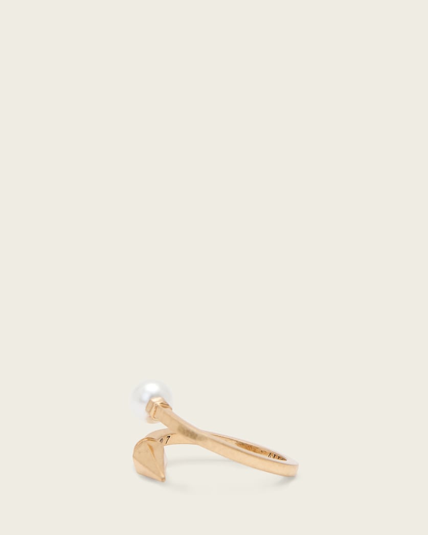 AllSaints Hazel Pearl Ring Women's Warm Brass Women's