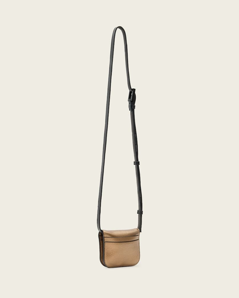 AllSaints Maeve Leather Cardholder Crossbody Women's Warm Brass Women's