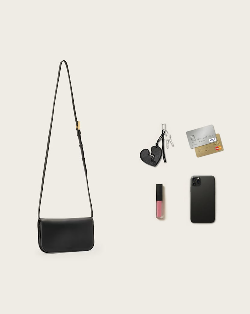 AllSaints Maeve Leather Cardholder Crossbody Women's Black Women's