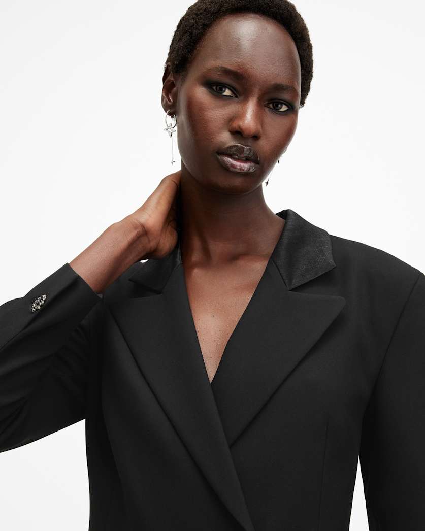AllSaints Erykah Slim Fit Mini Blazer Dress Women's Black Women's