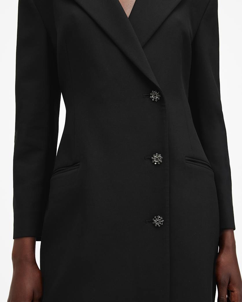 AllSaints Erykah Slim Fit Mini Blazer Dress Women's Black Women's