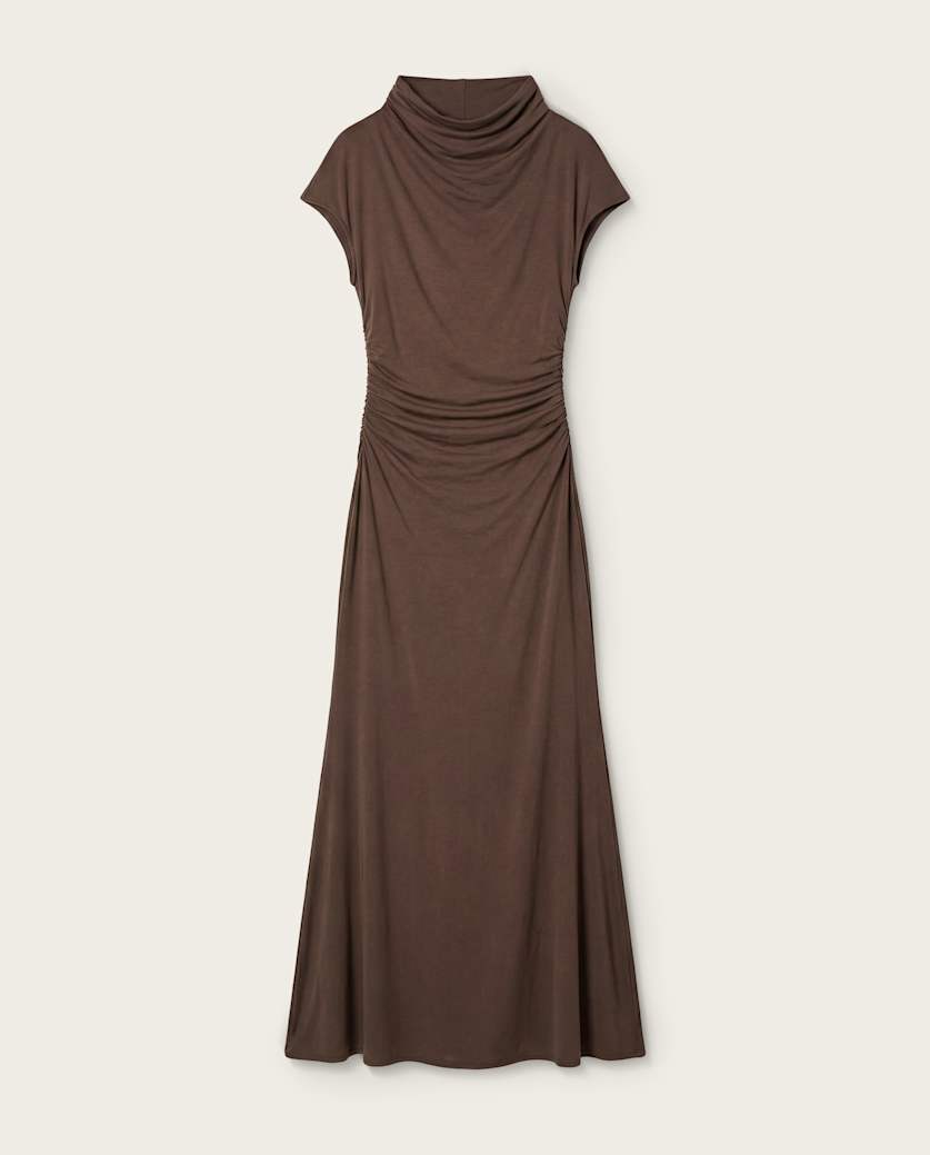 AllSaints Selena Bodycon Maxi Dress Women's Bitter Brown Women's