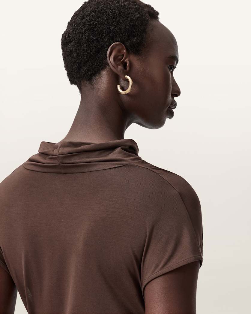 AllSaints Selena Bodycon Maxi Dress Women's Bitter Brown Women's