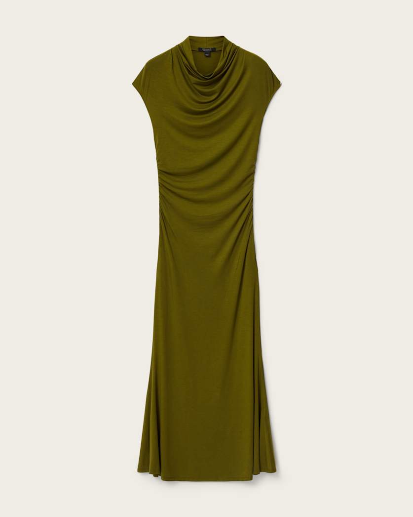 AllSaints Selena Bodycon Maxi Dress Women's Bitter Brown Women's