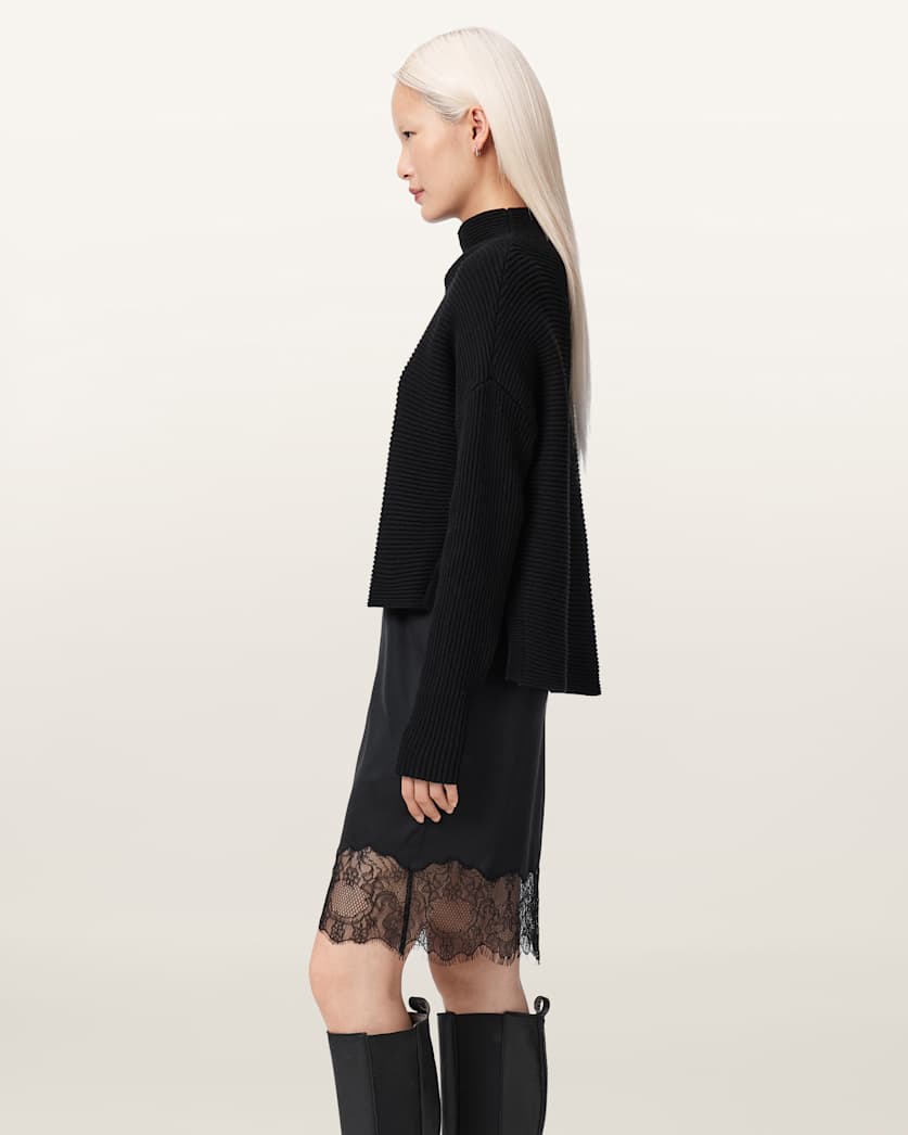 AllSaints Eloise 2 In 1 Sweater Dress Women's Black Women's