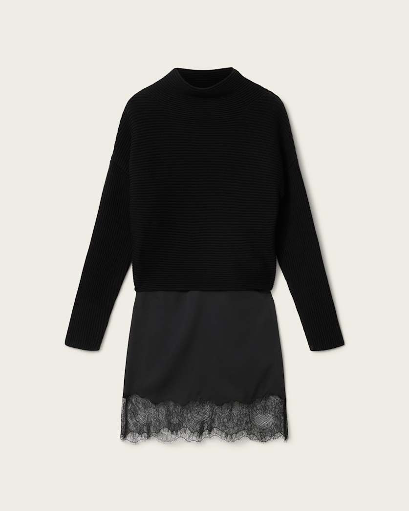 AllSaints Eloise 2 In 1 Sweater Dress Women's Black Women's