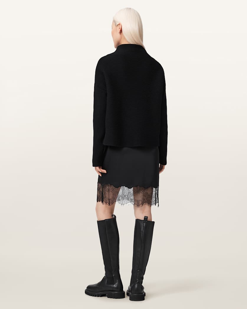 AllSaints Eloise 2 In 1 Sweater Dress Women's Black Women's