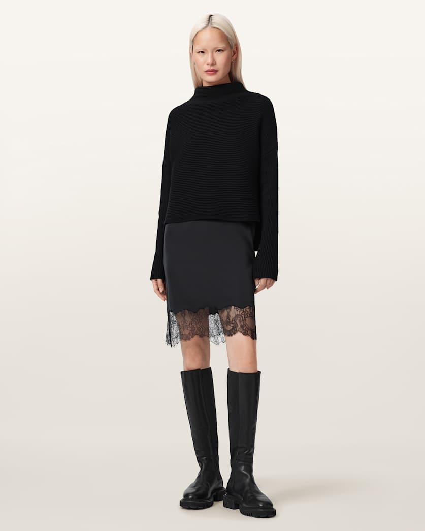 AllSaints Eloise 2 In 1 Sweater Dress Women's Black Women's