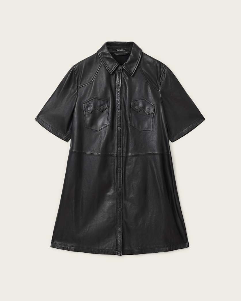 AllSaints Rock Leather Dress Women's Black Women's