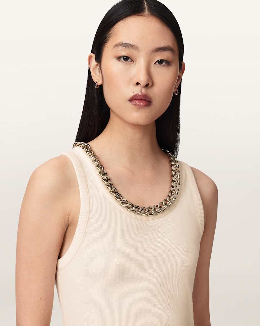 AllSaints Lucy Sleeveless Bodycon Maxi Dress Women's Mallow White Women's