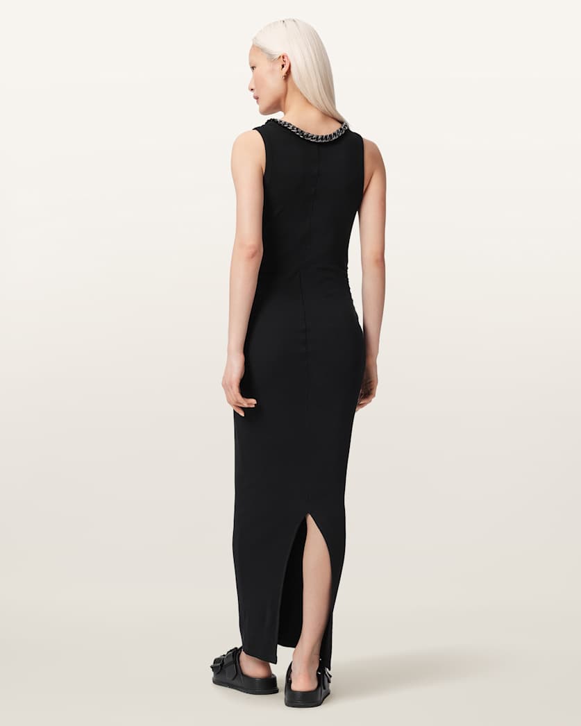 AllSaints Lucy Sleeveless Bodycon Maxi Dress Women's Mallow White Women's