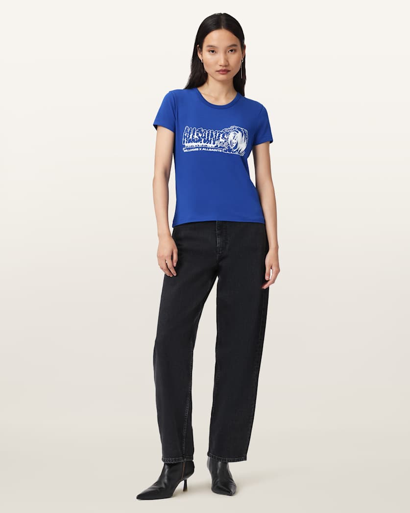 AllSaints Williams X Allsaints Burnout Stevie T Shirt Women's Williams Blue Women's