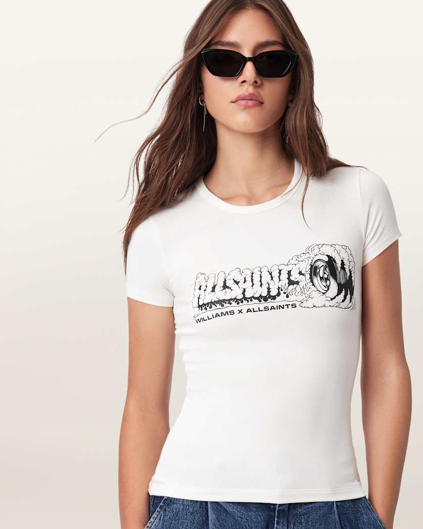 AllSaints Williams X Allsaints Burnout Stevie T Shirt Women's Williams Blue Women's