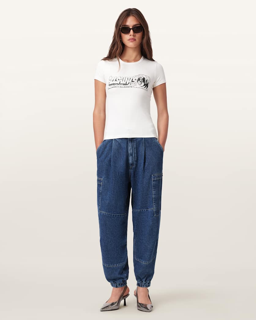 AllSaints Williams X Allsaints Burnout Stevie T Shirt Women's Williams Blue Women's