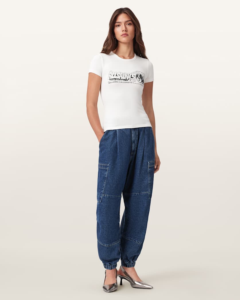 AllSaints Williams X Allsaints Burnout Stevie T Shirt Women's Williams Blue Women's