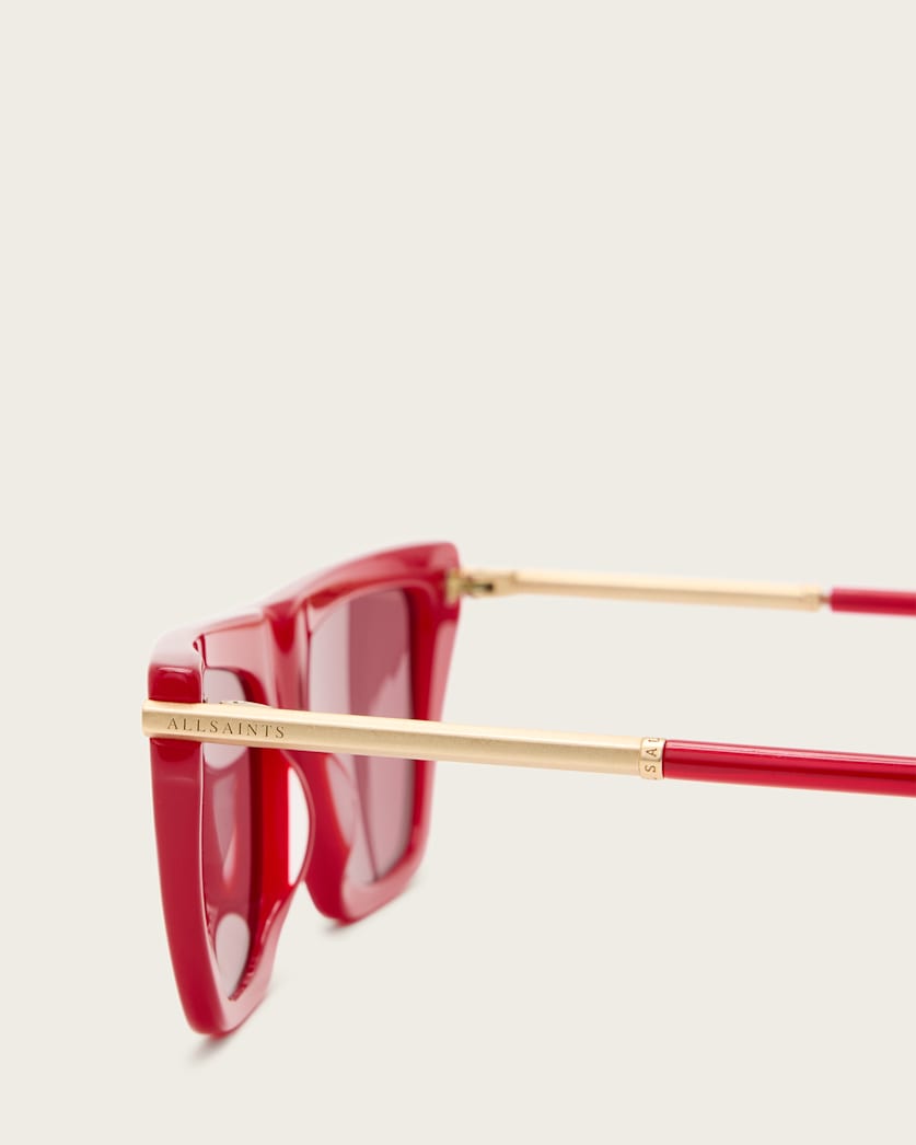 AllSaints Minka Flat Top Cat Eye Sunglasses Women's Lipstick Red Women's