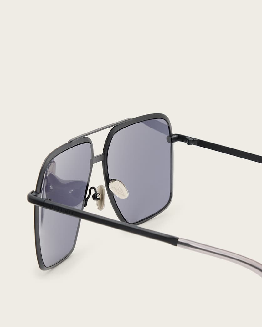 AllSaints Orien Square Aviator Sunglasses Women's Matte Black/Grey Women's
