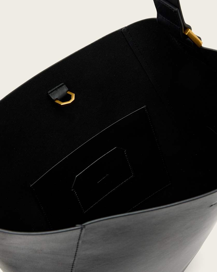 AllSaints Luna Leather Hobo Shoulder Bag Women's Black Women's