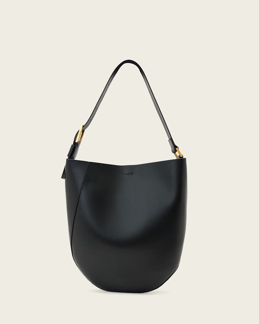 AllSaints Luna Leather Hobo Shoulder Bag Women's Black Women's