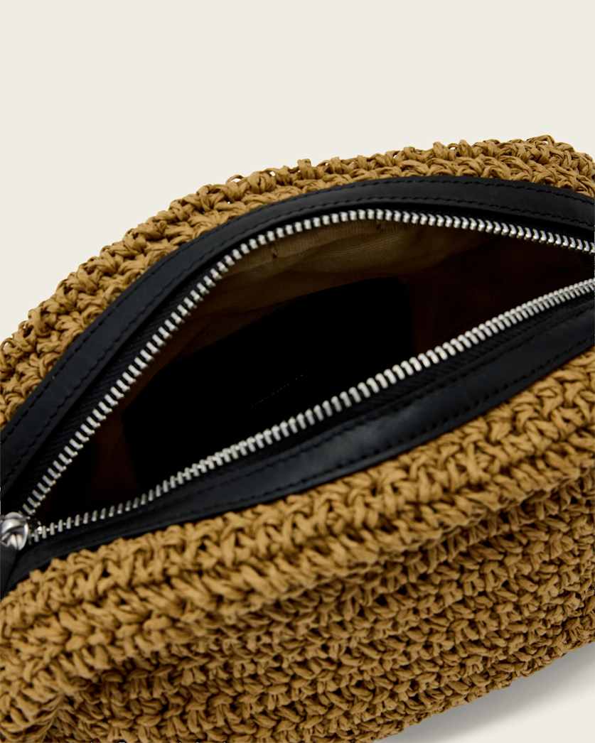 AllSaints Rosalie Arc Woven Crossbody Bag Women's Biscuit Brown Women's