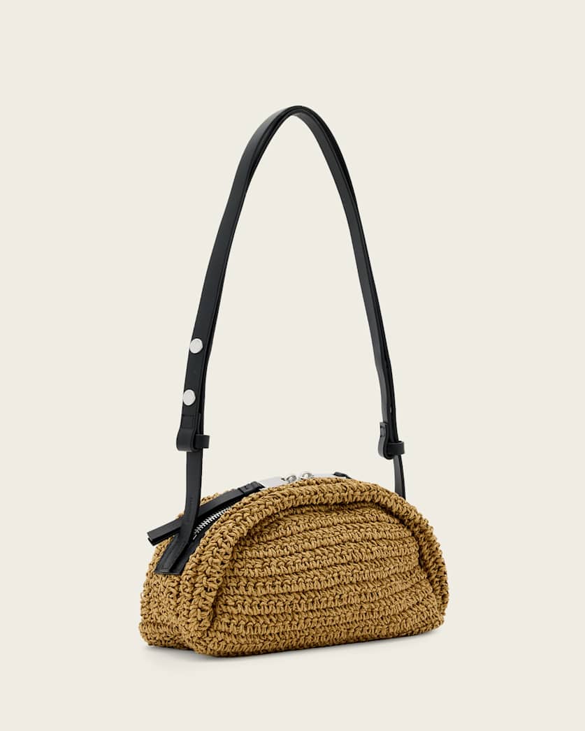 AllSaints Rosalie Arc Woven Crossbody Bag Women's Biscuit Brown Women's