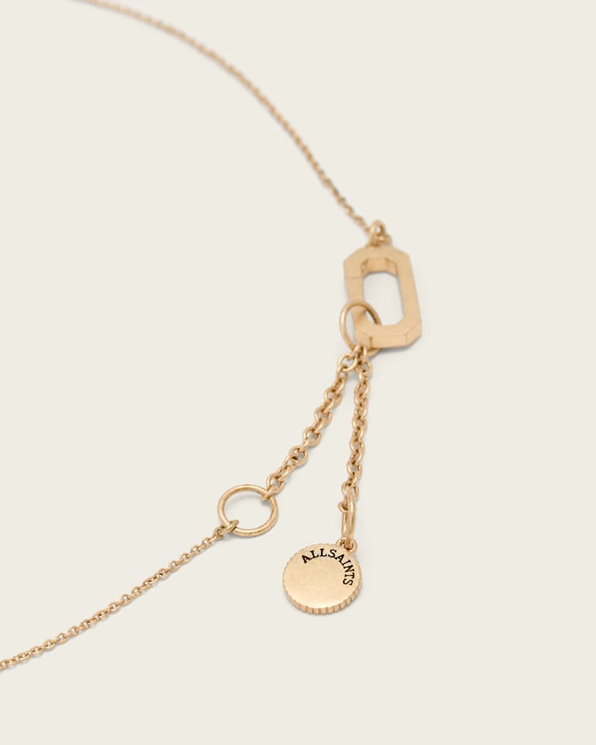 AllSaints Ellie Crystal Necklace Women's Warm Brass Women's