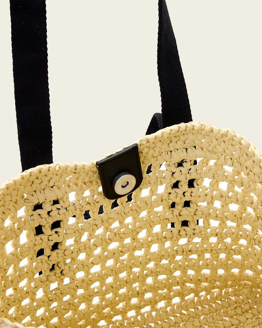 AllSaints Celayne Crochet Woven Mesh Bag Women's Unbleached White Women's