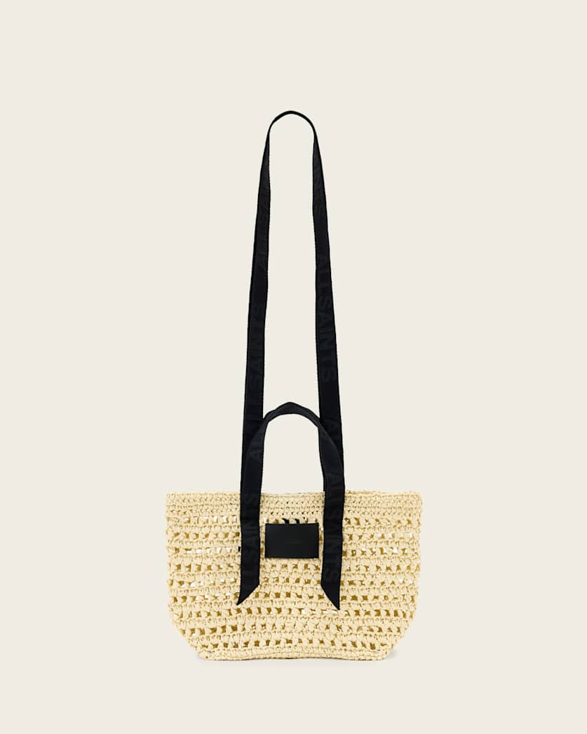 AllSaints Celayne Crochet Woven Mesh Bag Women's Unbleached White Women's
