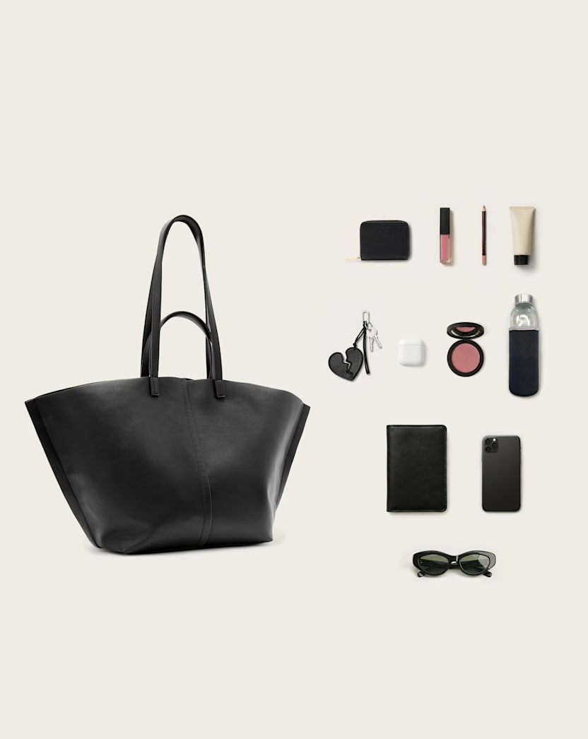 AllSaints Phoenix Spacious Desserto Tote Bag Women's Black Women's
