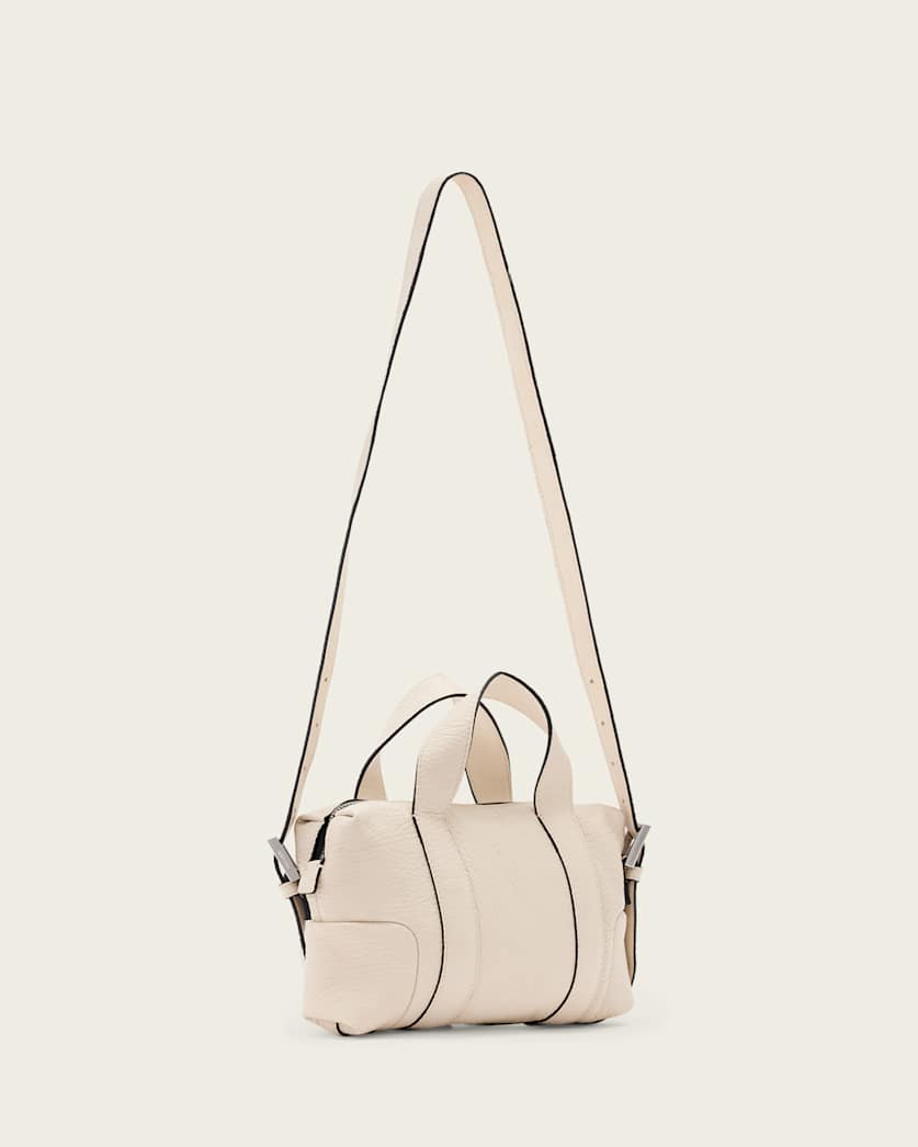 AllSaints Ares Compact Leather Crossbody Bag Women's Sahara White Women's